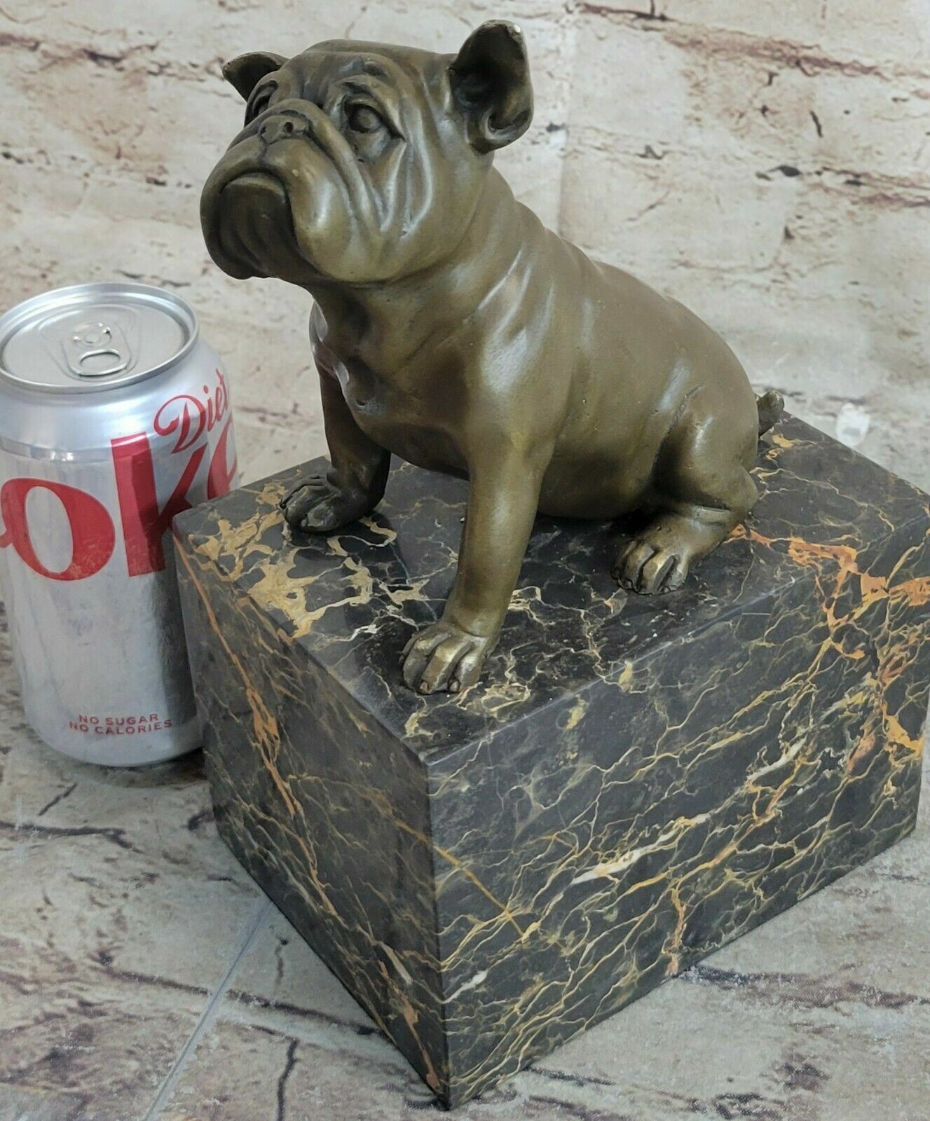 Art Deco English Bulldog Dog 100% Solid Bronze Sculpture  Statue Home Decor SALE