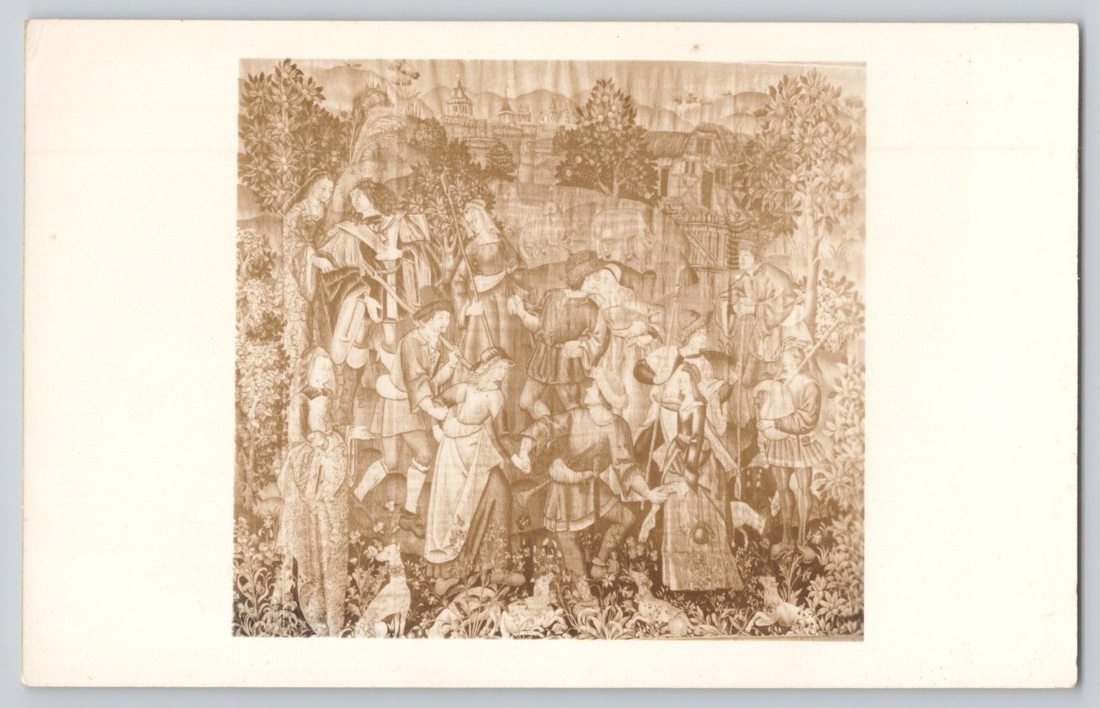 Postcard RPPC Tapestry Shepherds In Round Dance, Cleaveland Museum Of Art