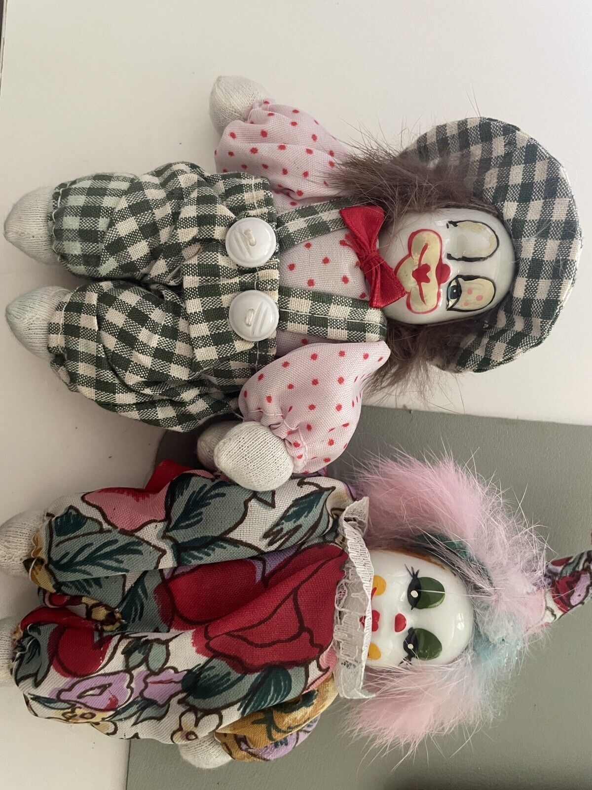 Jester Clown Porcelain Doll Figurine Multi Color 4.75\