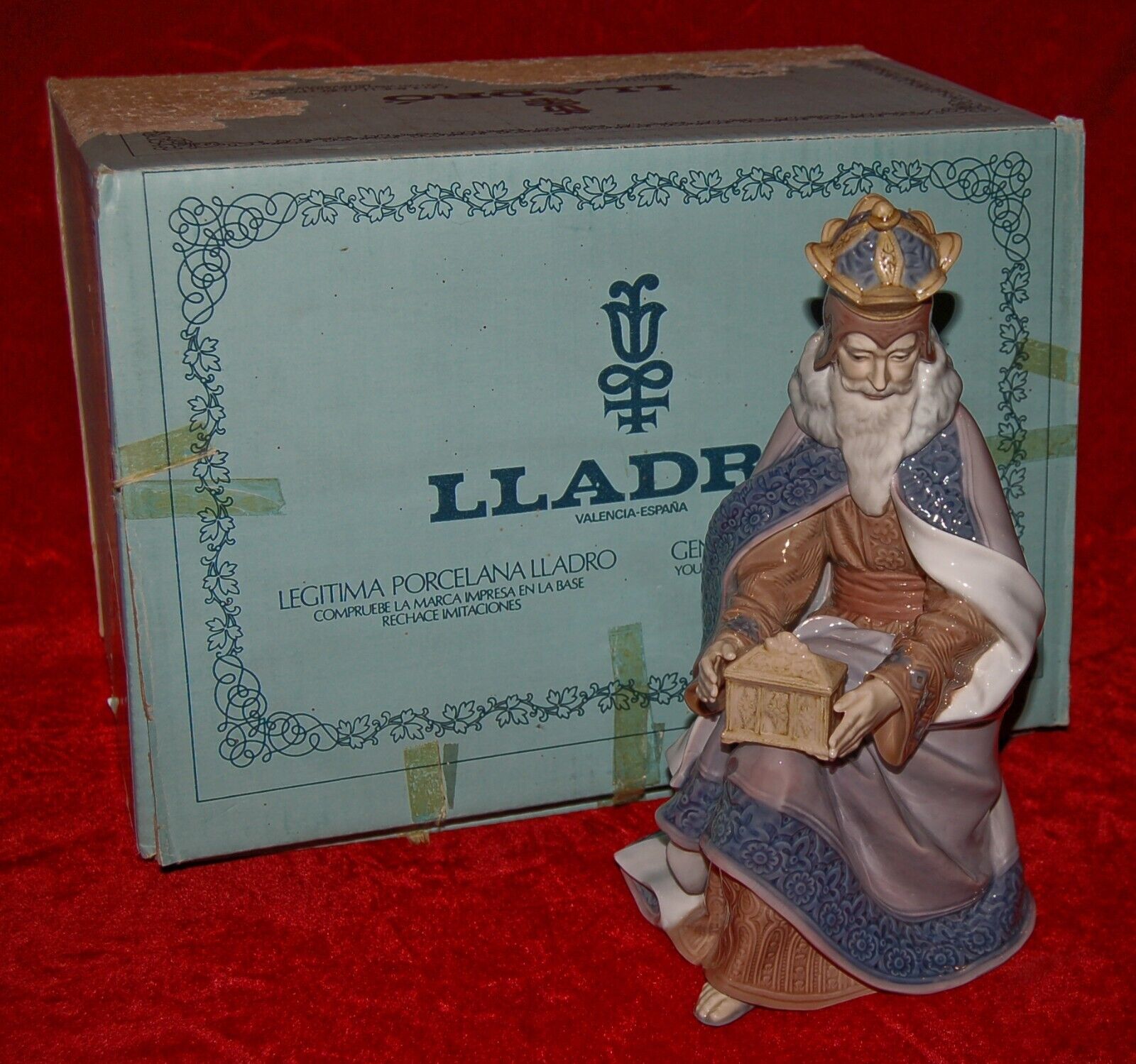 LLADRO Porcelain KING MELCHIOR #1423 In Original Box 1980's Made in Spain