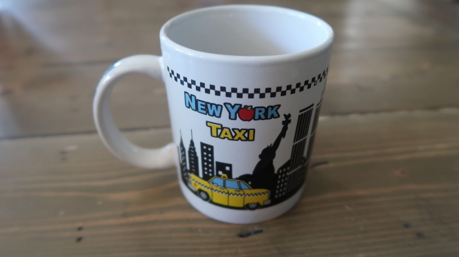 Vintage New York Taxi Mug, Small cut in the top