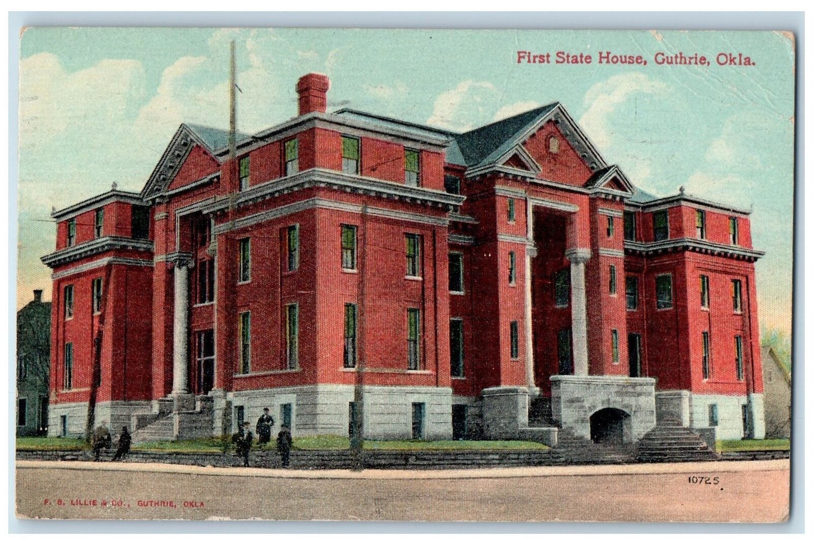 1909 First State House Exterior Guthrie Oklahoma OK Posted Vintage Postcard