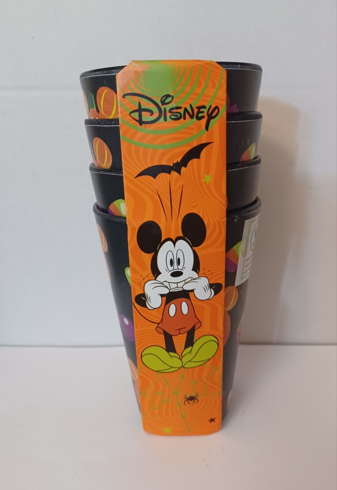 Halloween Mickey Mous Stackable Cups Black with Pumpkins Eco-Friendly 