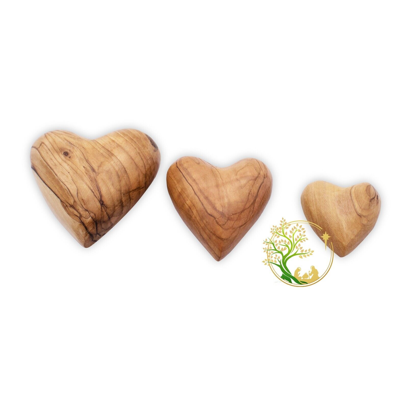 (1) Small Hand-carved wooden Heart | Olive Wood Heart  Available In 3 Sizes