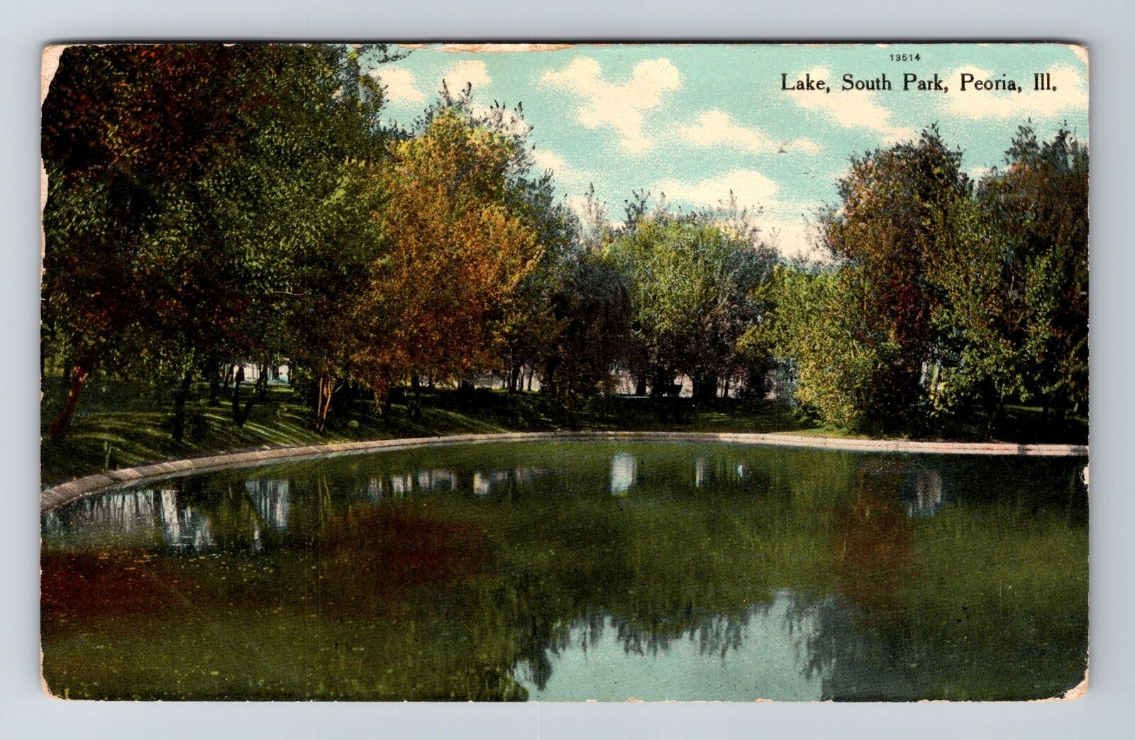 Peoria IL-Illinois, Lake, South Park, Antique, Vintage c1909 Postcard