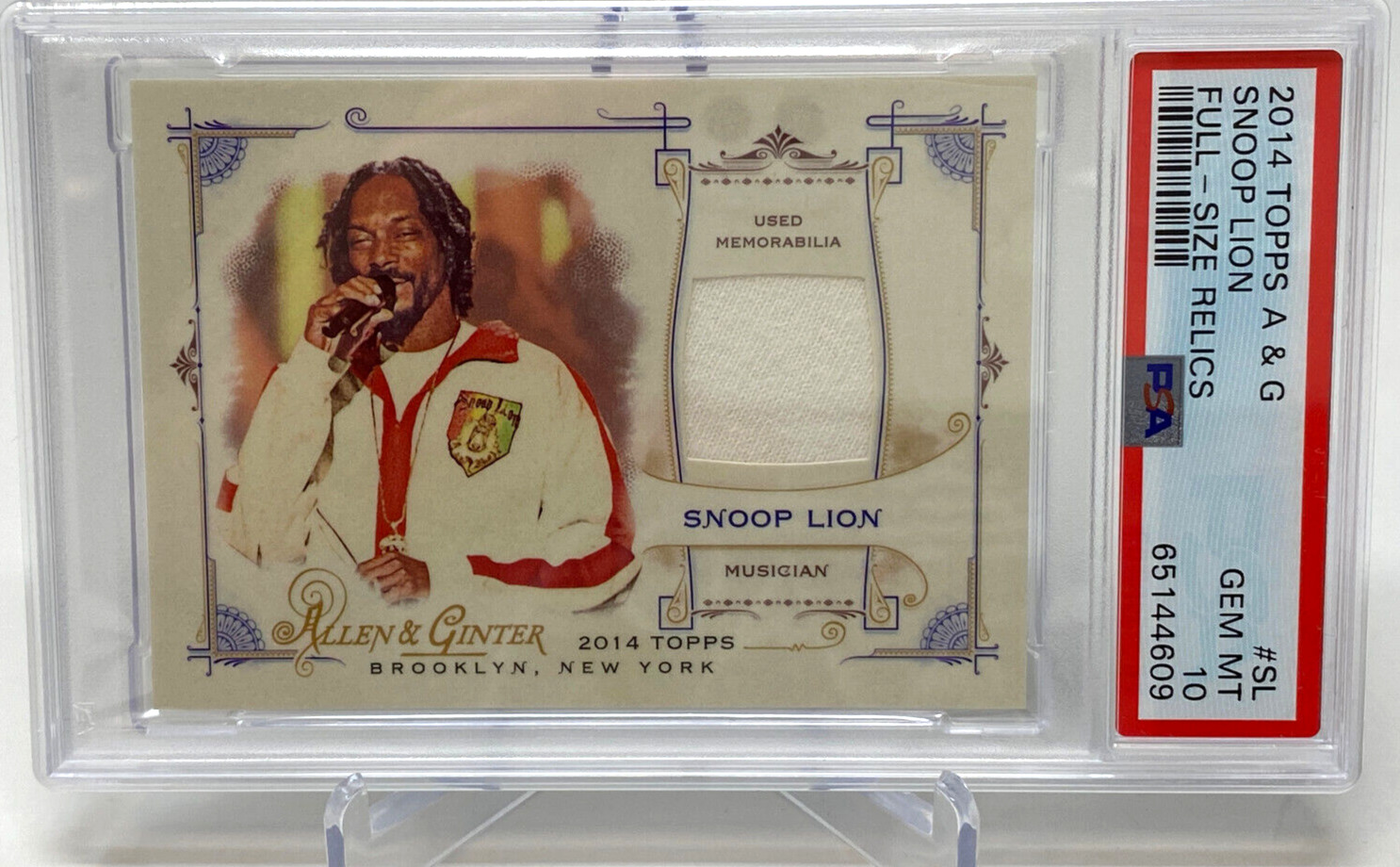 2014 Topps A & G Snoop Lion #SL ~ PSA 10 ~ VERY LOW POP 4 ~ Used Memorabilia