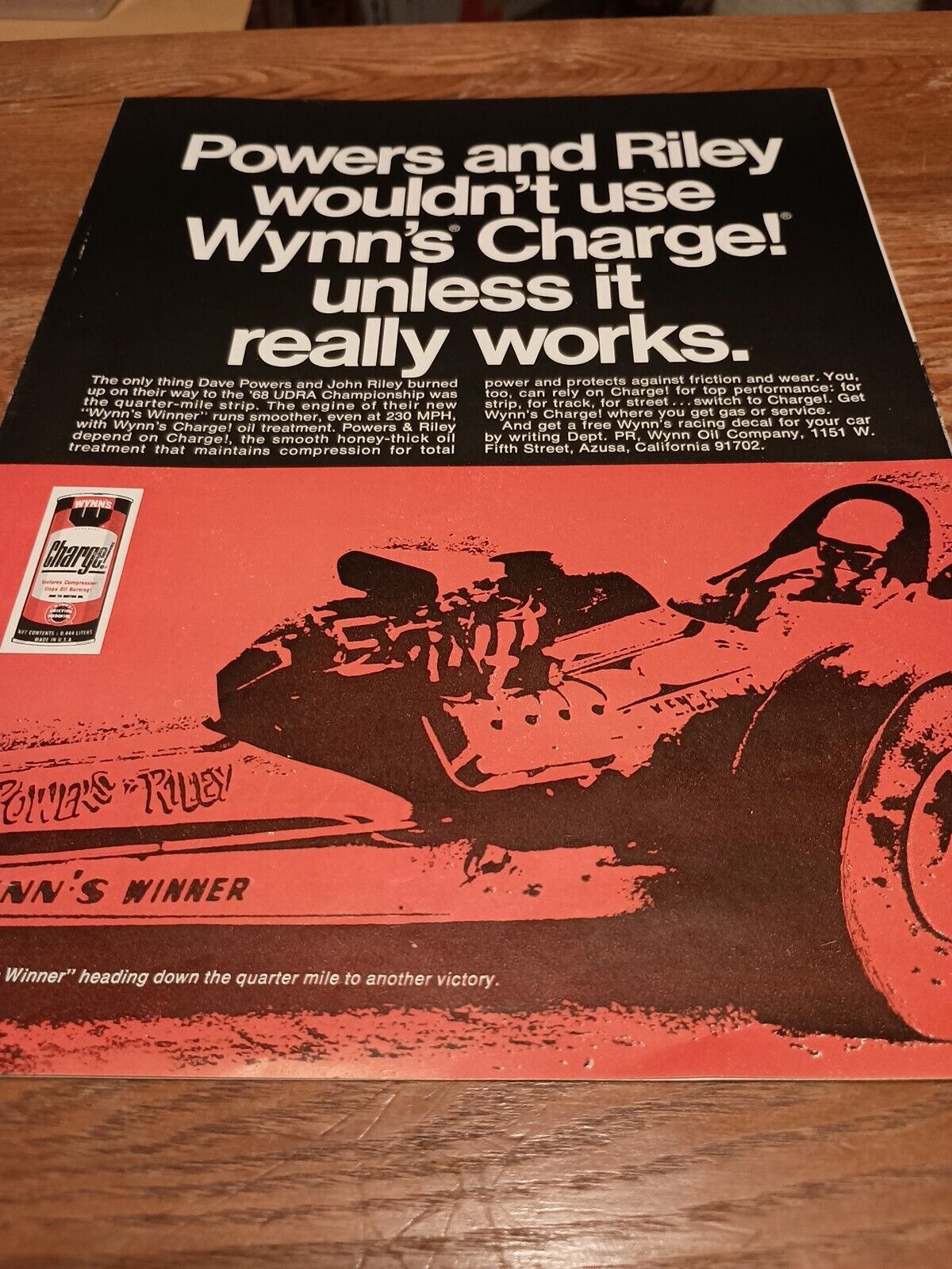 1969 Wynn\'s Charge Really Works Magazine Ad