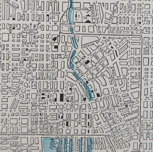 Vintage 1899 BALTIMORE MARYLAND Map 14