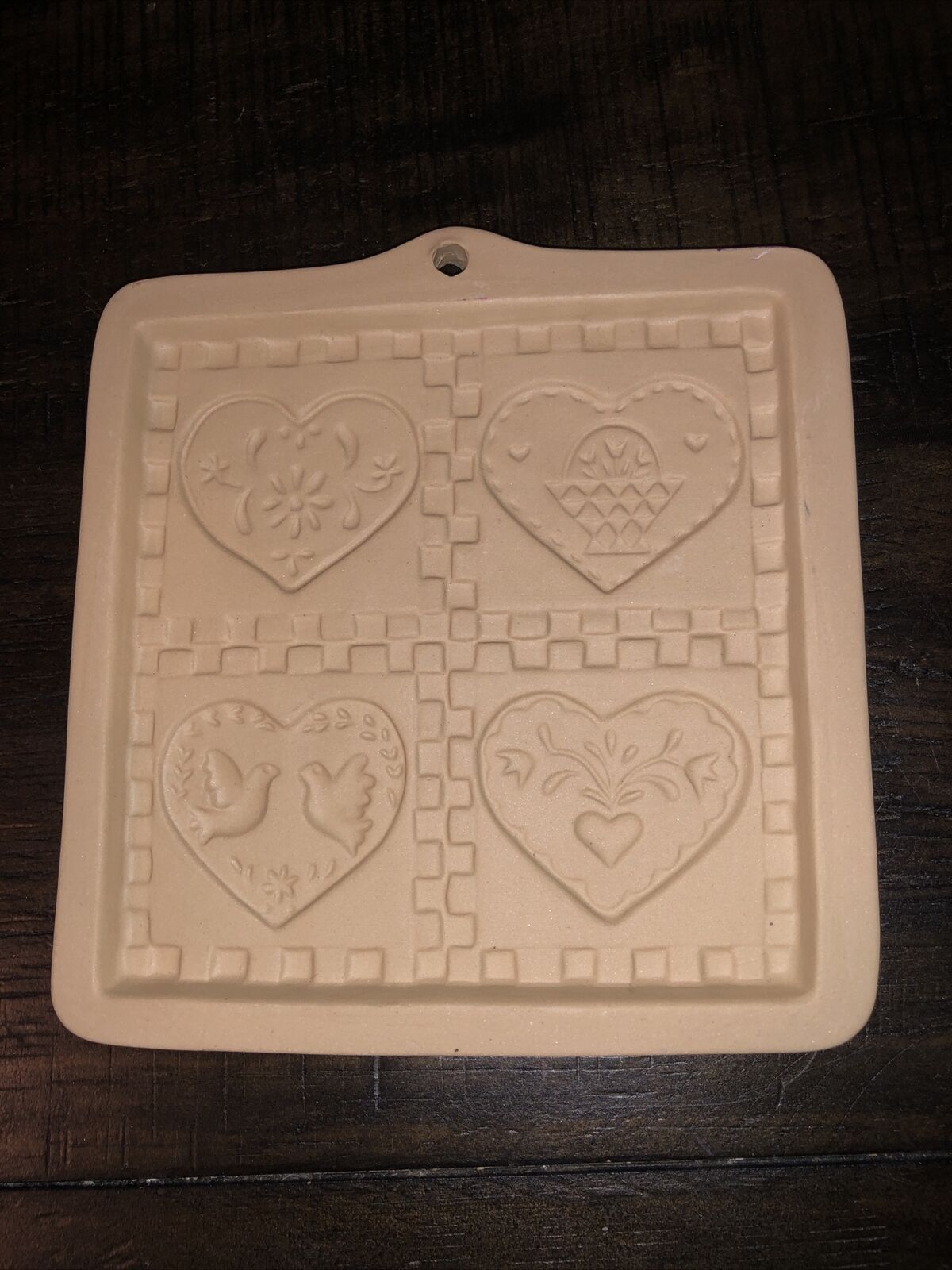 BROWN BAG COOKIE ART Cut-Apart Heart Ceramic Mold 1996