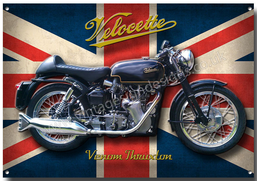 LARGE A3 SIZE VELOCETTE VENOM THRUXTON  MOTORCYCLE METAL SIGN,CLASSIC.