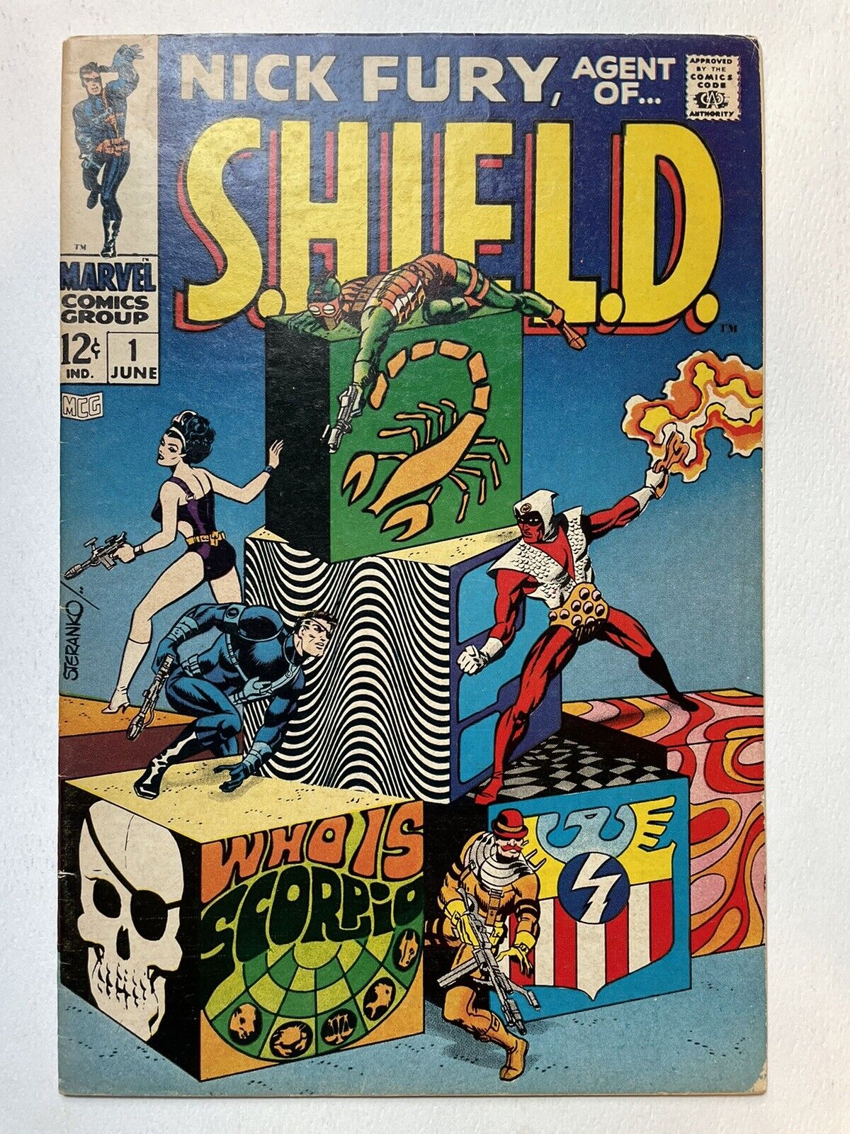 Nick Fury Agent of Shield #1 1968 Steranko Cover 1st App Scorpio 🔑 KEY