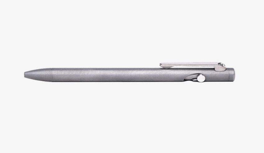 Tactile Turn Stonewashed Titanium SLIM Bolt Action Pen in Standard, Short & Mini