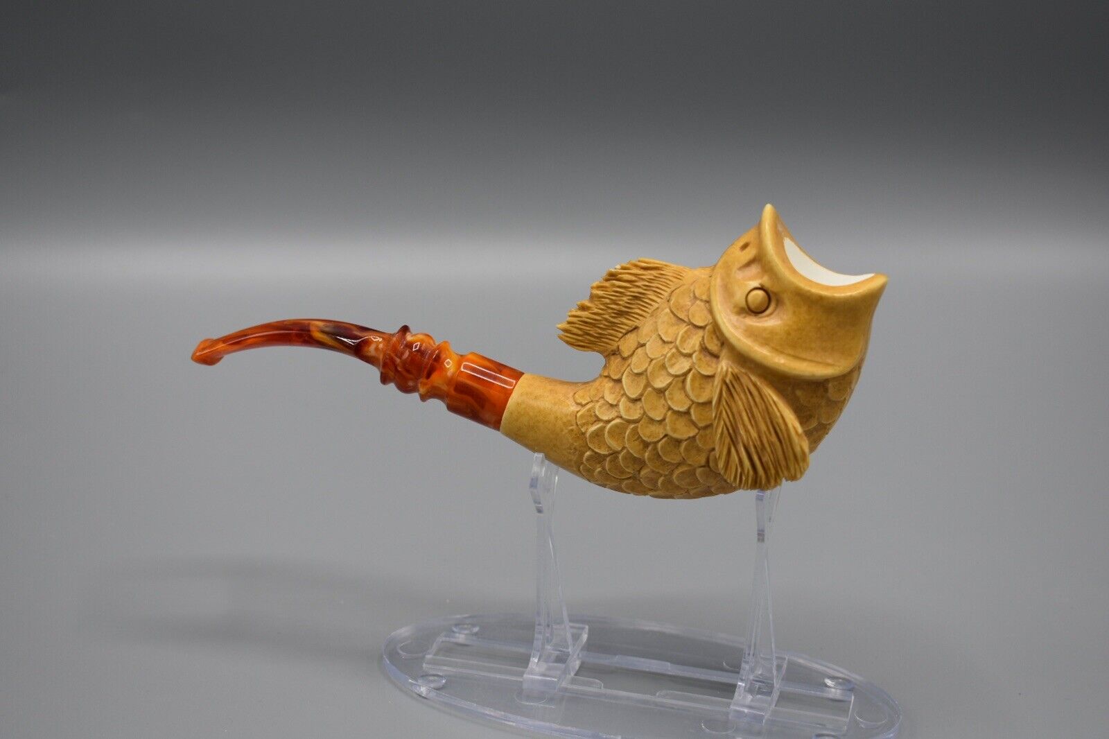 Fish Figure Pipe New-block Meerschaum Handmade With Case#26