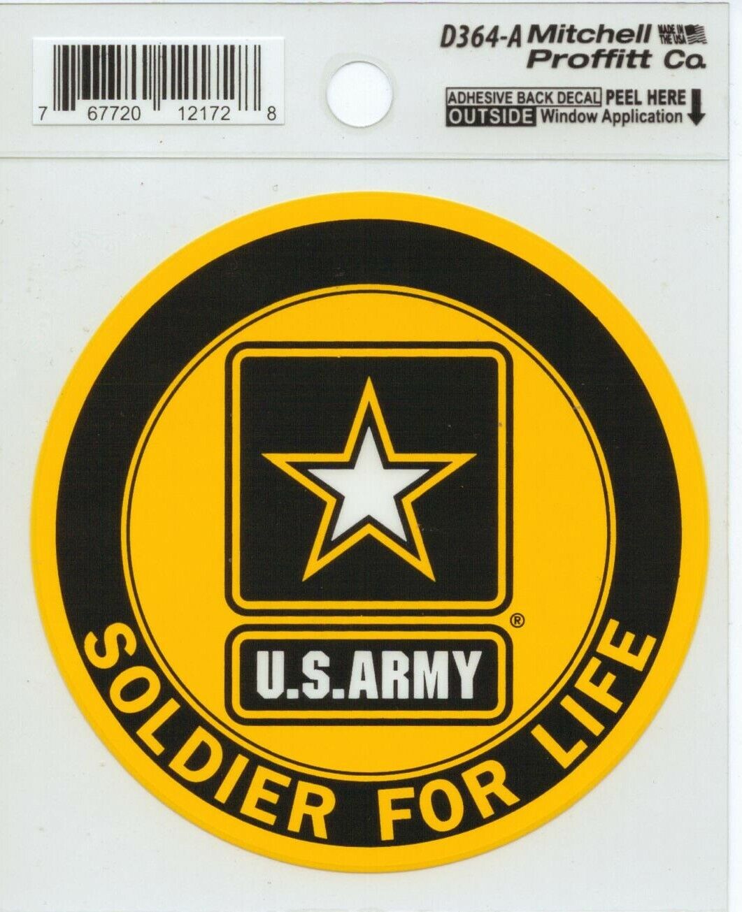US ARMY SOLDIER FOR LIFE DECAL STICKER - MADE IN THE USA - 1 DAY HANDLING
