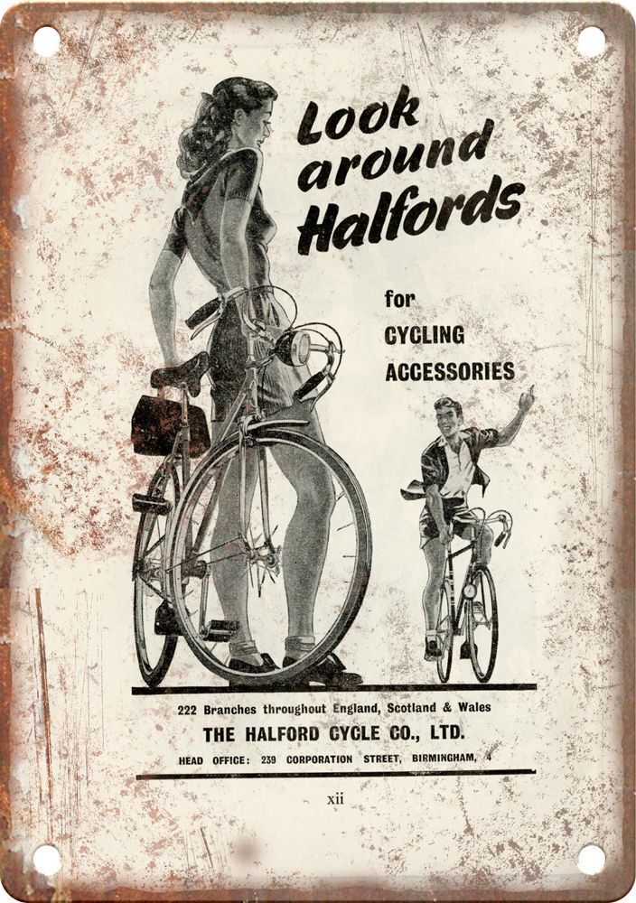 Vintage Halford Cycle Co. Magazine Ad Reproduction Metal Sign B758