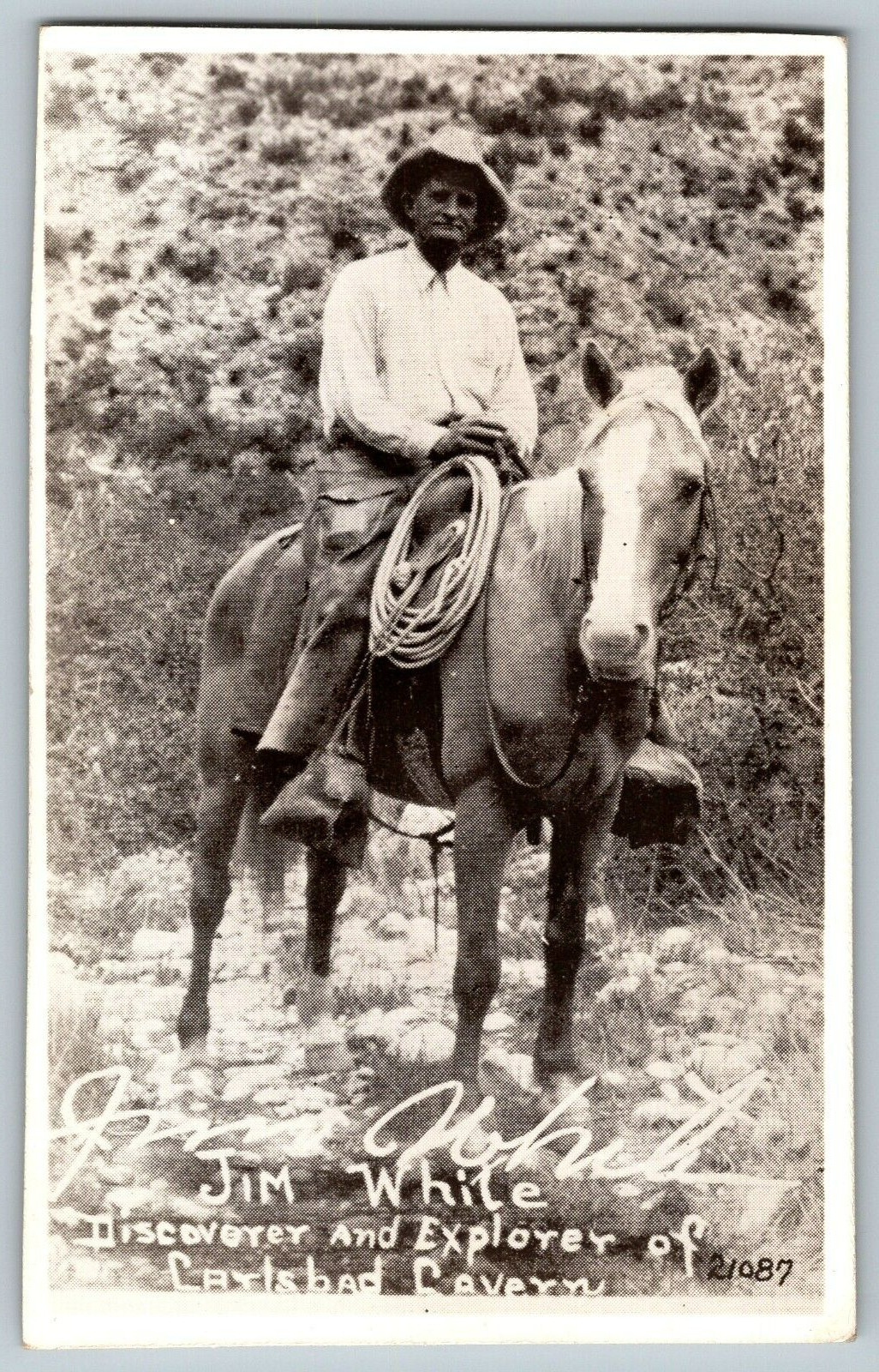 RPPC Vintage Postcard - Carlsbad Caverns New Mexico Jim White Explorer