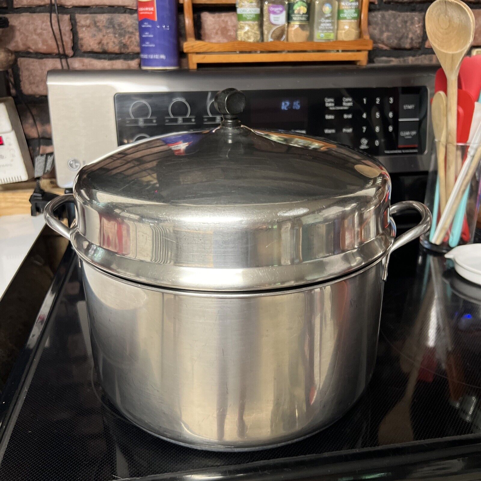 Vintage Faberware 12 Quart Stainless Steel Stock Pot with Lid , Made In USA