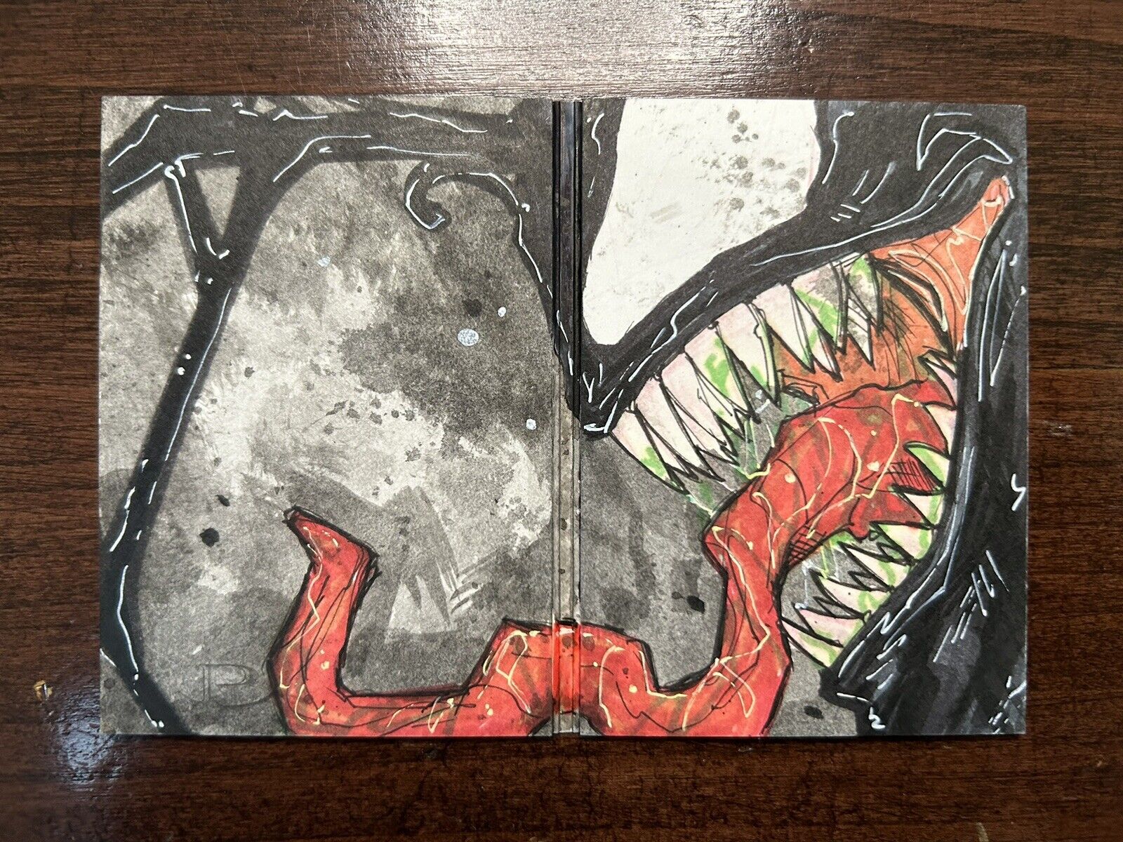 2014 Marvel Premier Sketch Card - Chris Fulton, Double Panel Booklet Venom  1/1