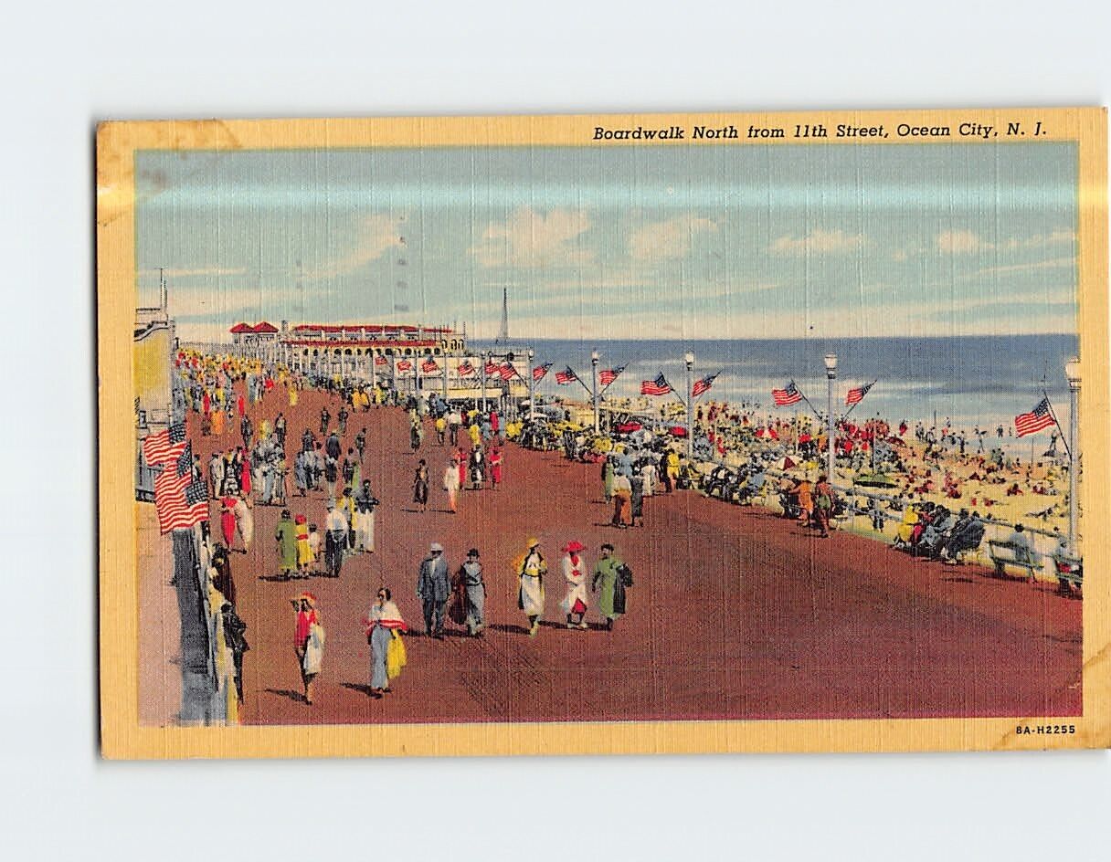 Postcard Boardwalk North from 11th Street Ocean City New Jersey USA