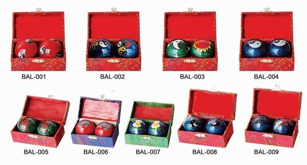 Assortment of One Dozen (12) #4 Chinese Healthy Exercise Massage Metal Balls