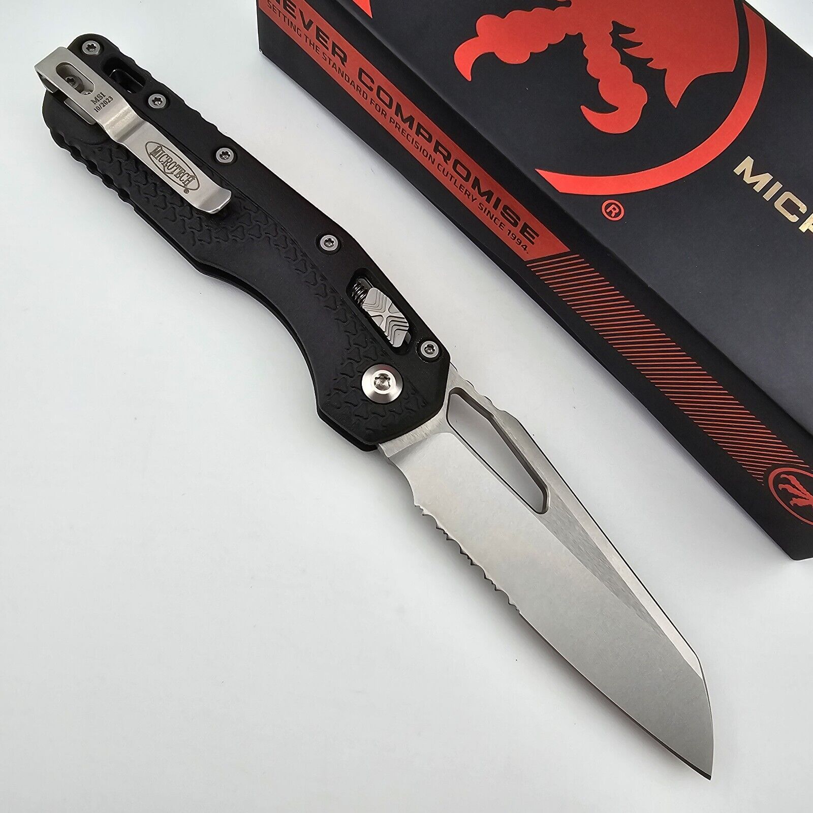 Microtech MSI RAM LOK Manual Folding Knife Black Handles M390 Blade 210T-11PMBK