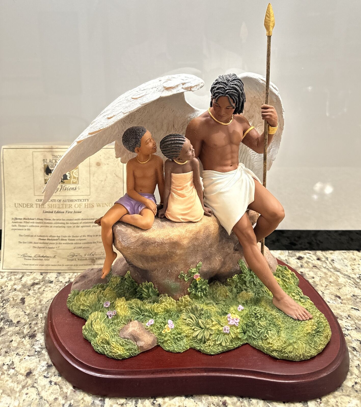 THOMAS BLACKSHEAR’S Ebony Visions UNDER THE SHELTER OF HIS WING Figurine LE 1st