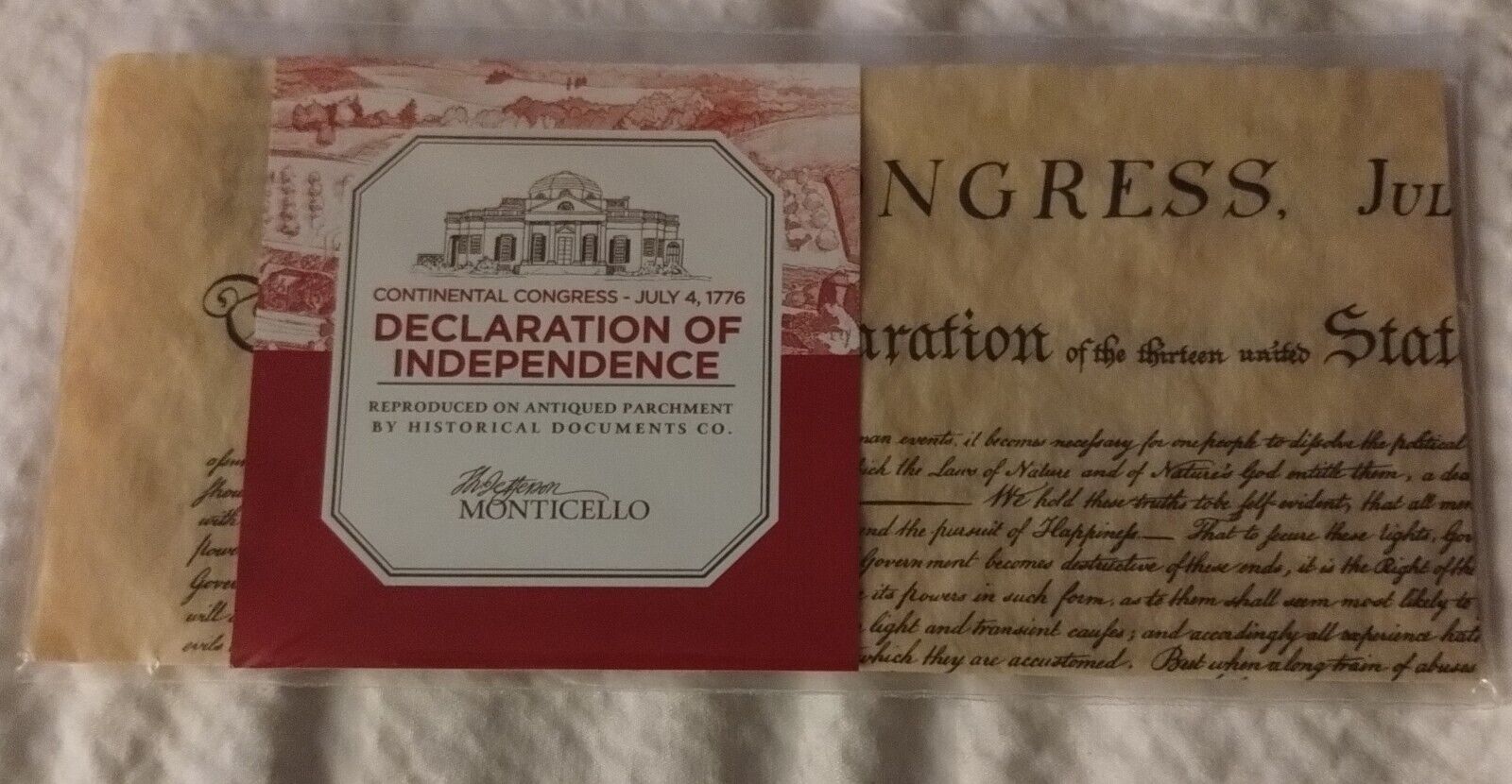 The Jefferson Monticello Declaration of Independence By Historical Documents CO