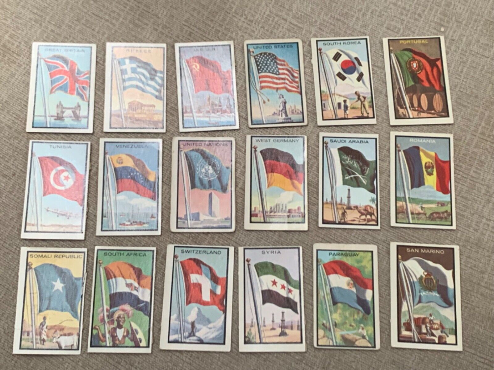 1963 topps midgee flags cards CUBA EX