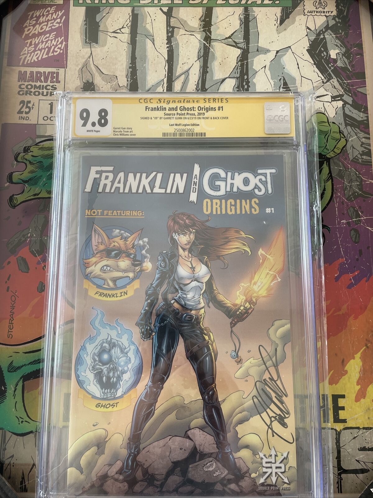 Franklin And Ghost Origins #1 Last Wolf  9.8 CGC Signature And Noted “09”/20 Lim
