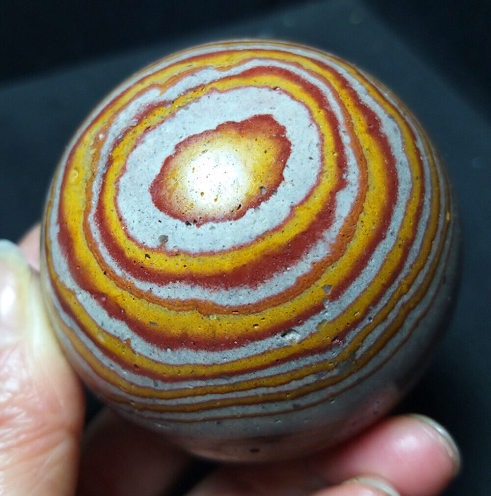 TOP272G Natural Polished Rainbow Banded Agate Crystal Sphere Ball Healing BWD811