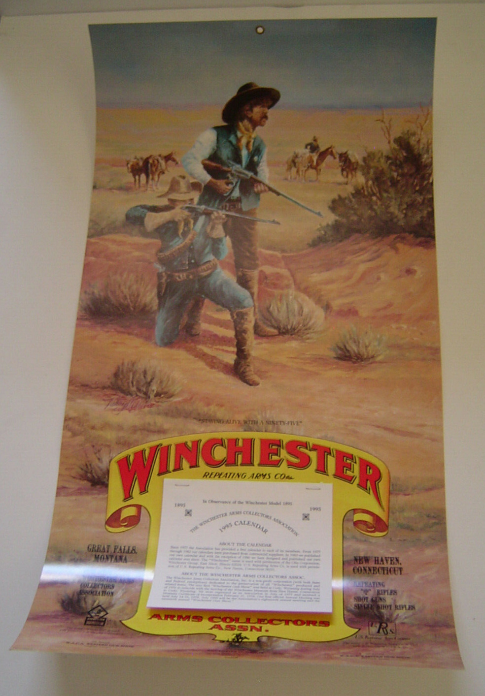 Vintage 1995 Winchester Calendar Poster NOS 12 3/4\
