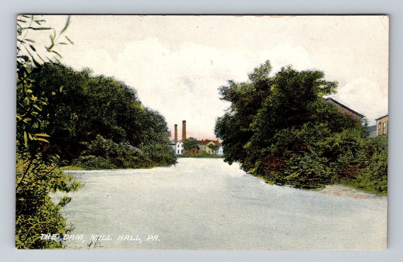 Mill Hall PA-Pennsylvania, The Dam, Landscape, Antique Vintage c1910 Postcard
