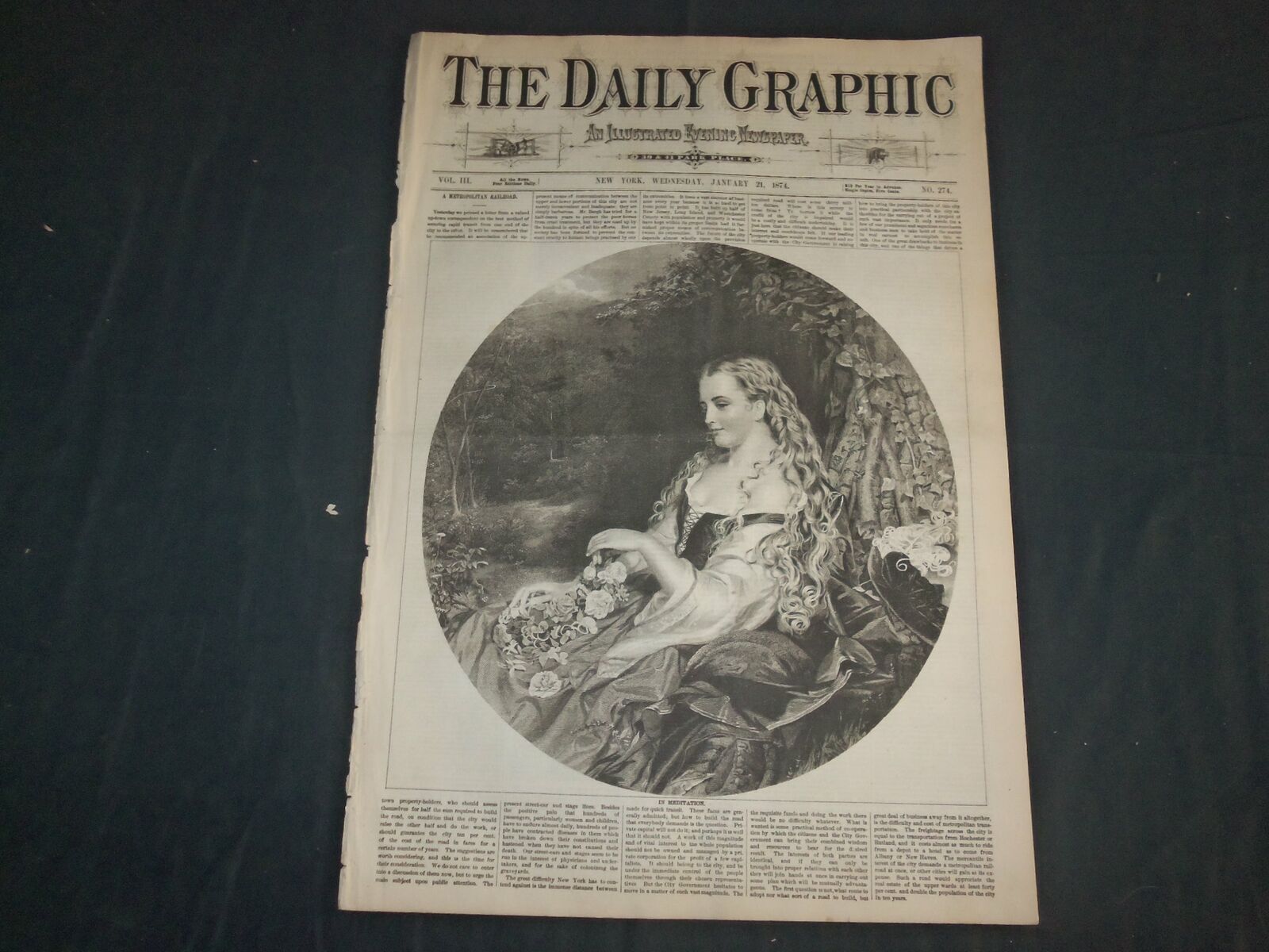1874 JANUARY 21 THE DAILY GRAPHIC NEWSPAPER - IN MEDITATION - NT 7645