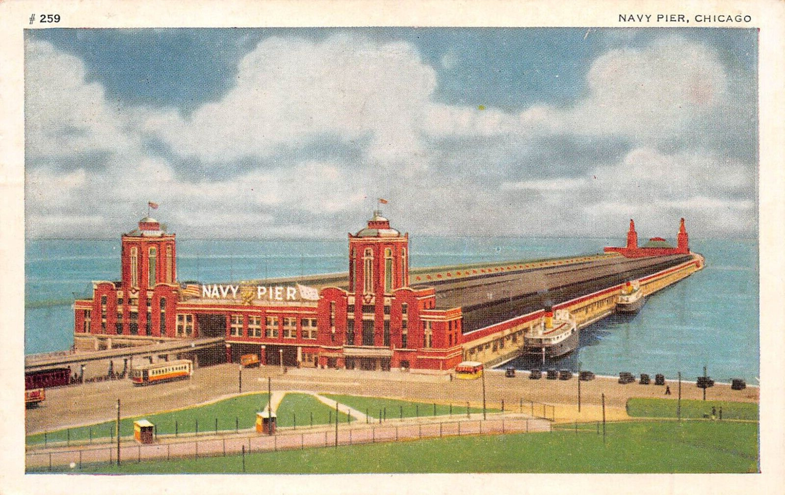 Chicago IL Illinois 1947 Linen Postcard Navy Pier 5066