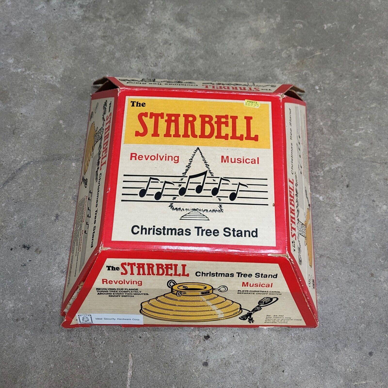 Vintage Gold STARBELL  Revolving Christmas Tree Stand Musical Tested 69-RM CLEAN