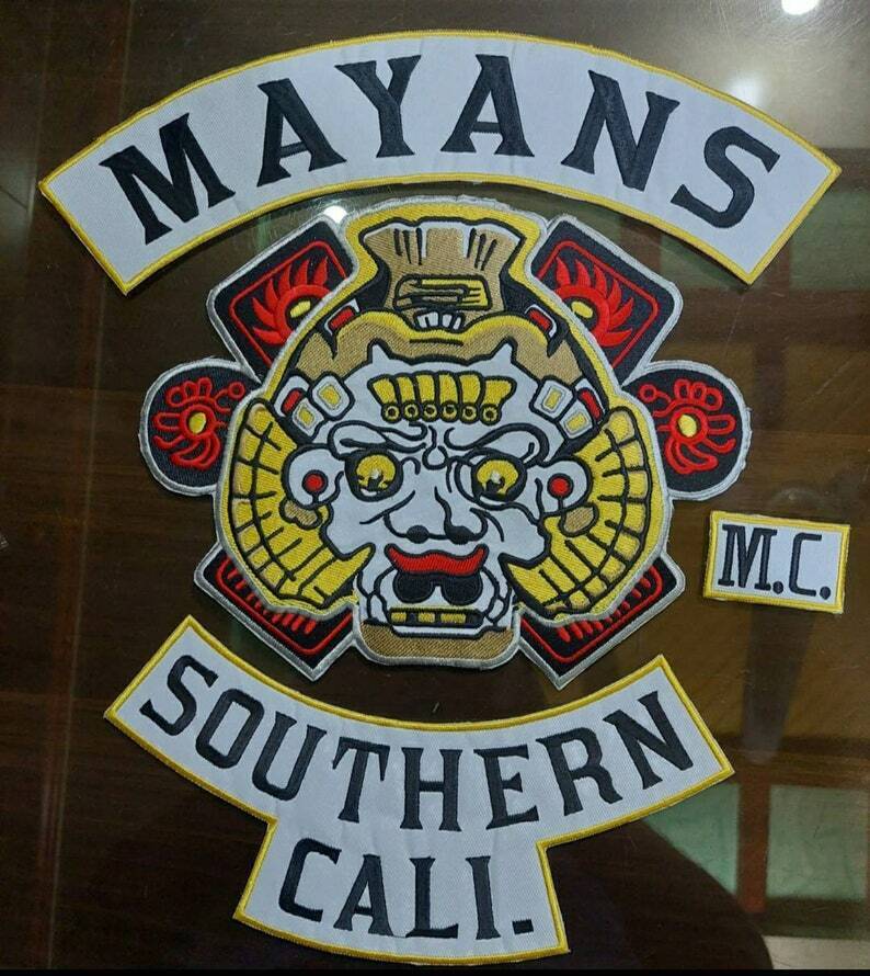 Mayans southern cali mc 35 cm iron on embroidered set