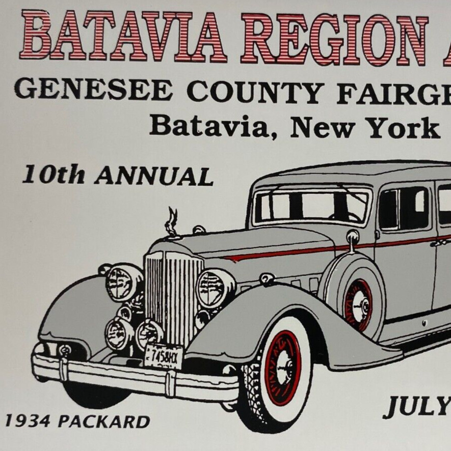 1989 Batavia Genesee County Fairgrounds 1934 Packard Antique Car Show AACA Plate