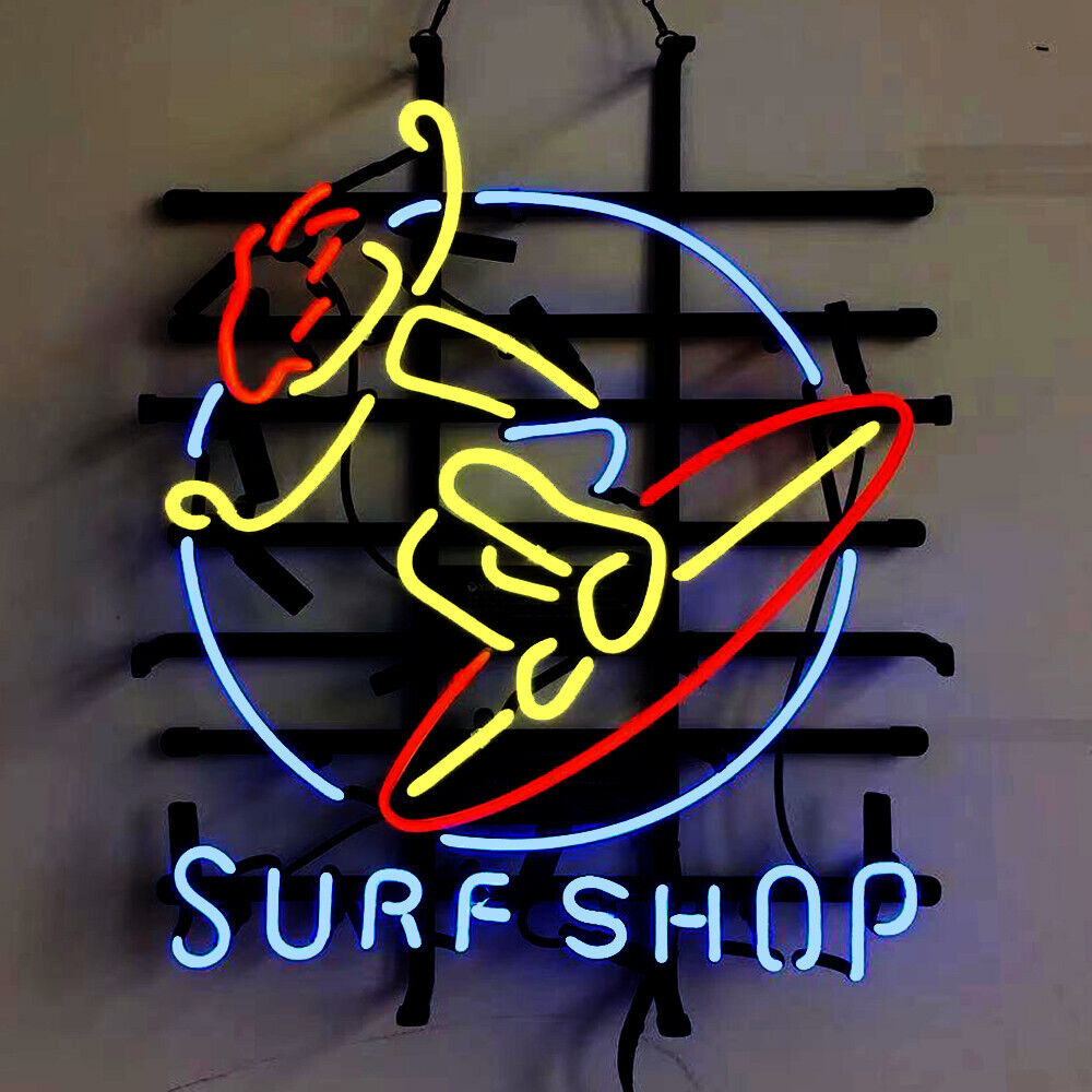 Surf Shop Neon Sign Glass Surf Store Shop Wall Deocr Artwork Gift 20