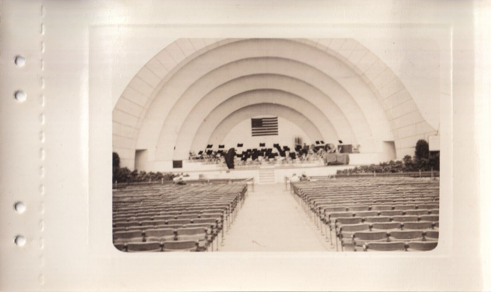 Vintage Found B&W Photograph Grant Park Band Stand Chicago, Illinois 1941