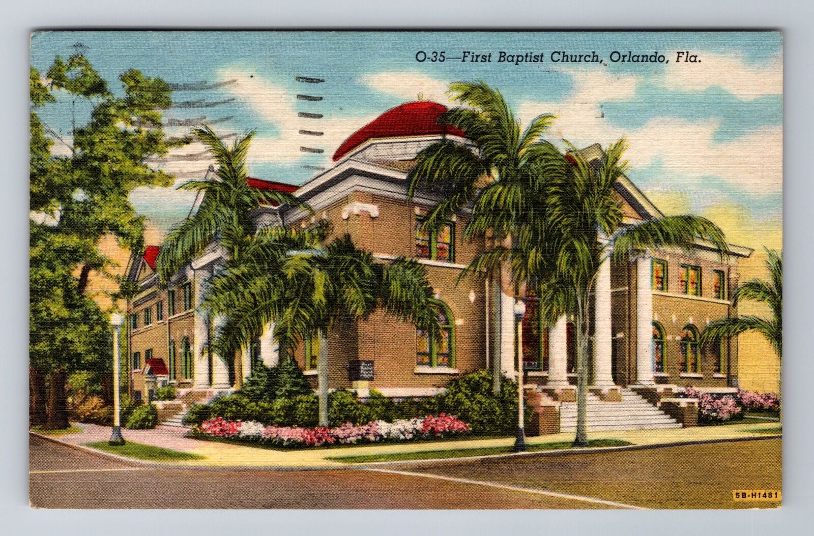 Orlando FL-Florida, First Baptist Church, Antique Vintage c1959 Postcard