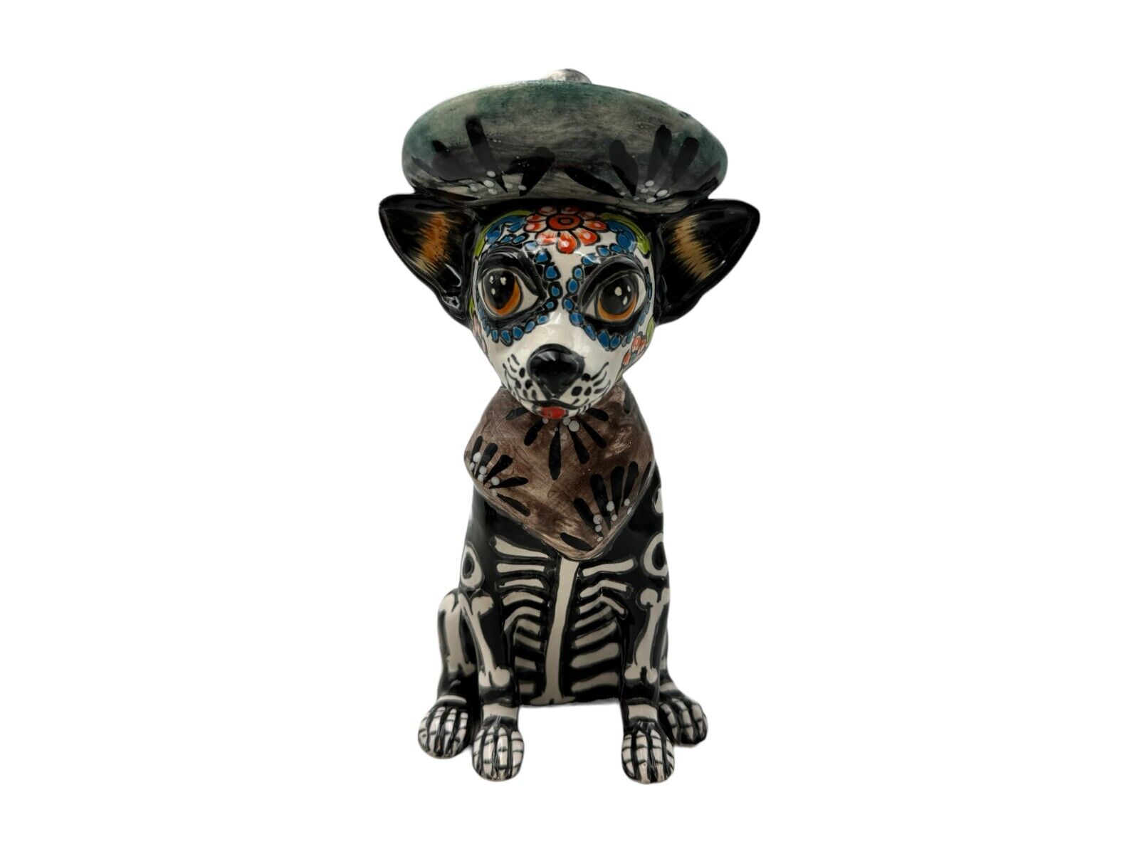 Talavera Chihuahua Folk Art Cute Dog Home Decor Mexican Pottery Multicolor 8.5\