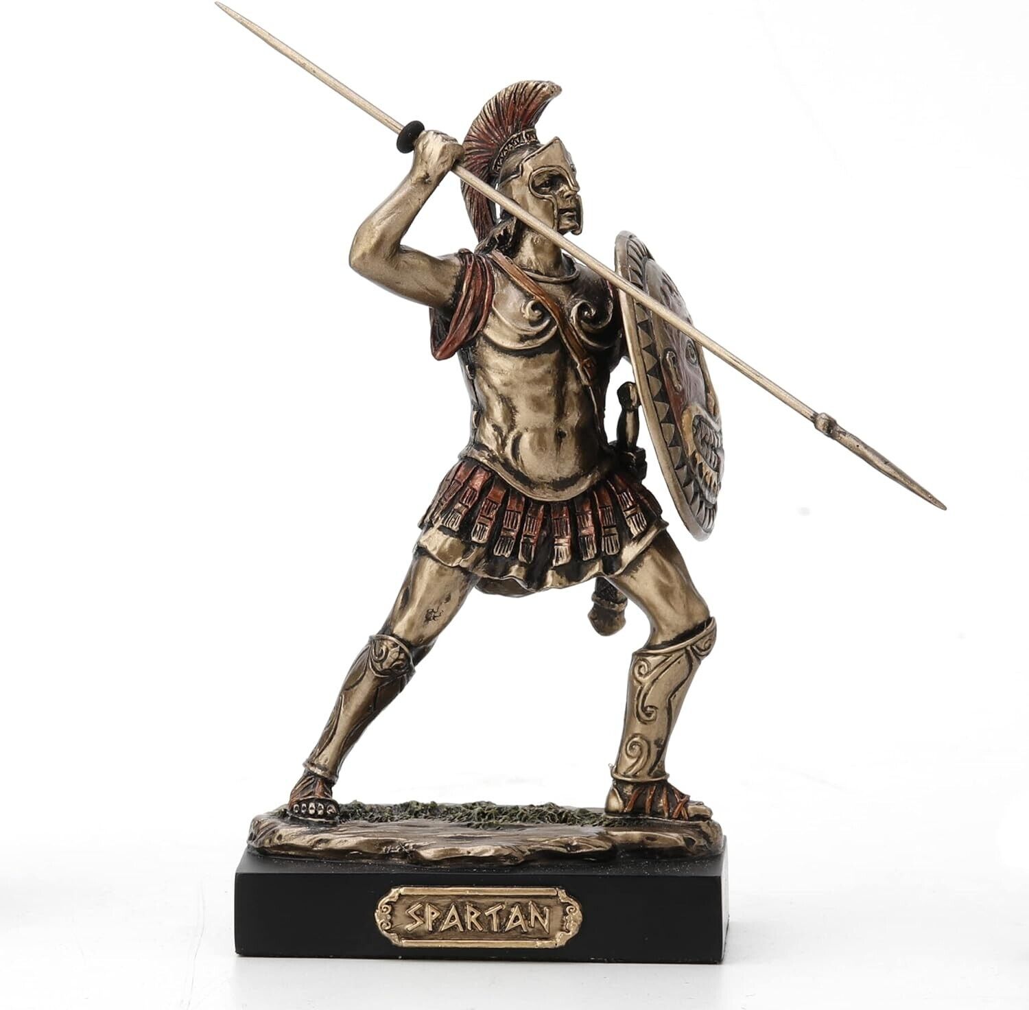 Spartan Warrior Holding Spear And Shield Miniature Figurine