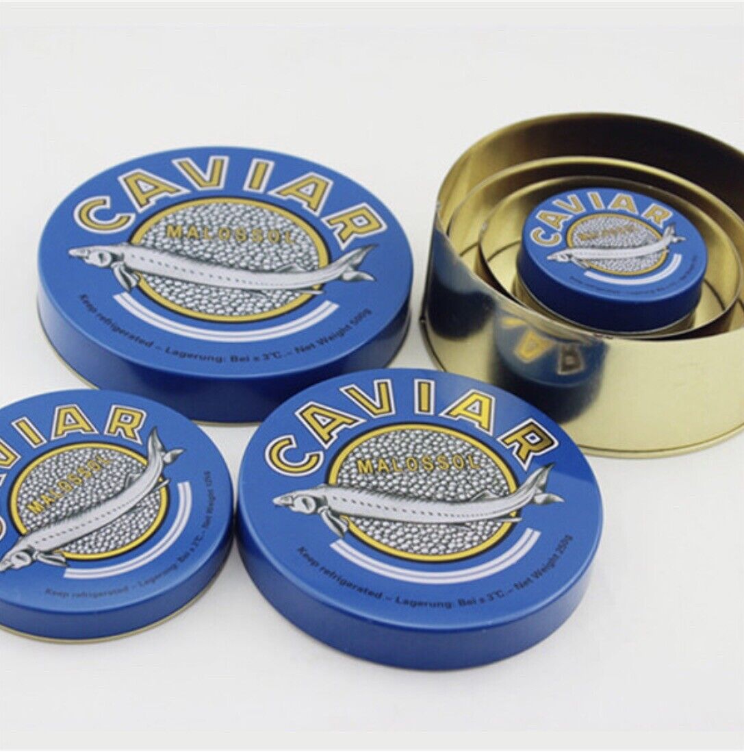 Empty Caviar Tins 250g - 104 Individual Tins