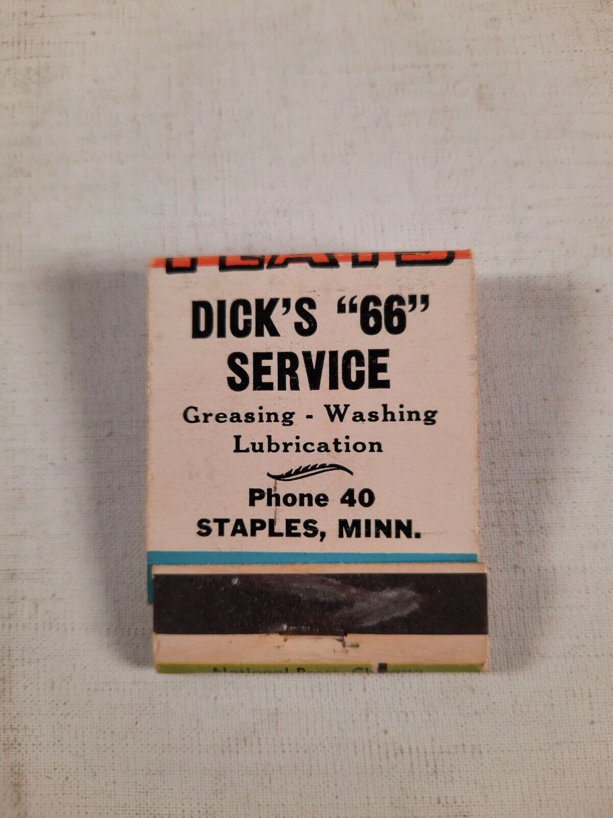 Vintage dick's  66 service staples Minnesota mn matchbook full 
