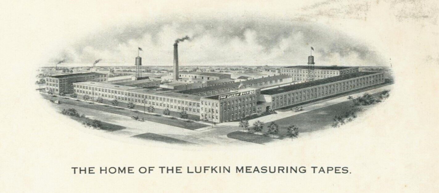 c1905 Lufkin Rule Co Steel Measuring Tapes Glossy Dealer Ad Mailer Saginaw MI 