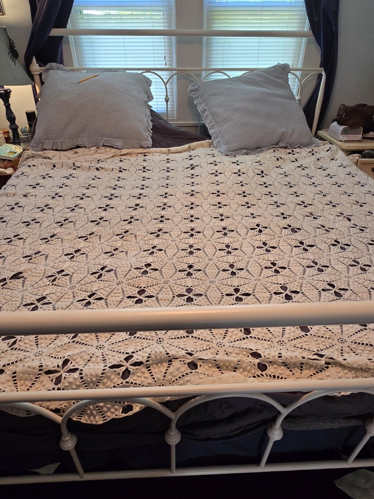 VIntage crocheted bed cover