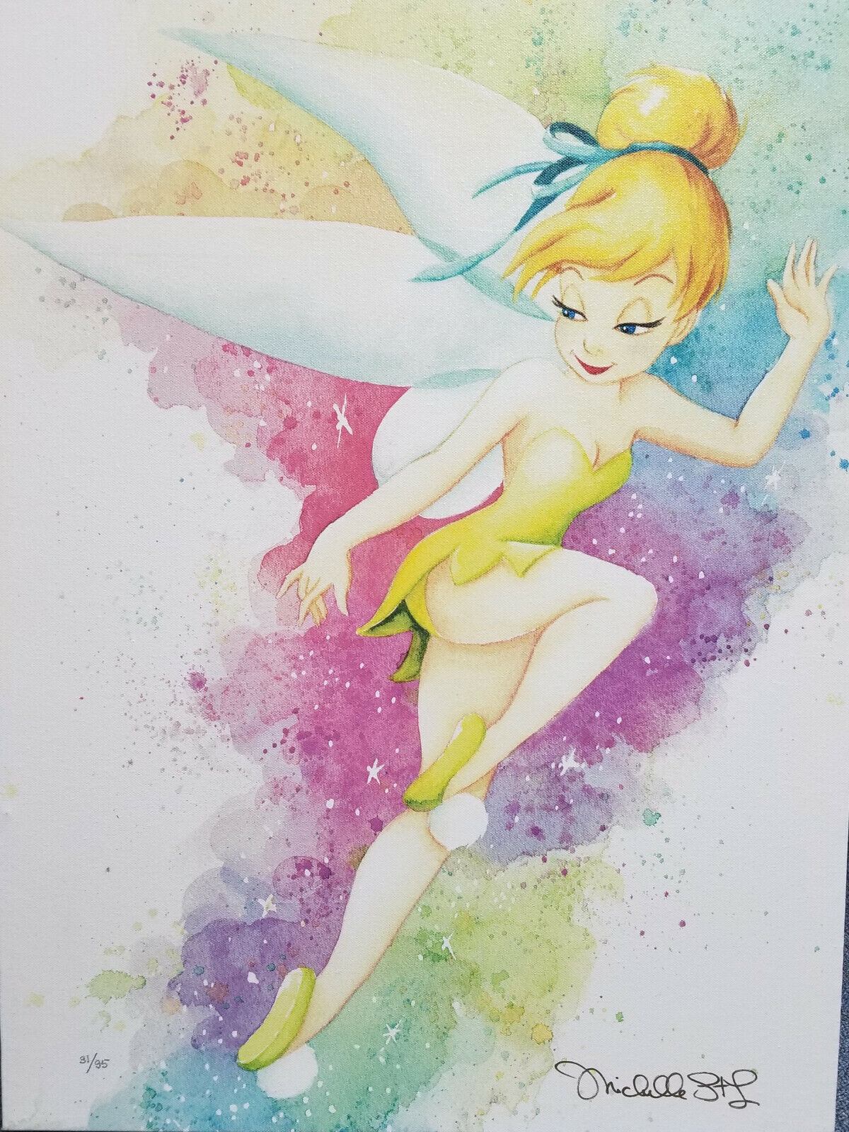 Disney Fine Art Limited Edition Canvas Whimsical Pixie-Tinkerbell-St. Laurent