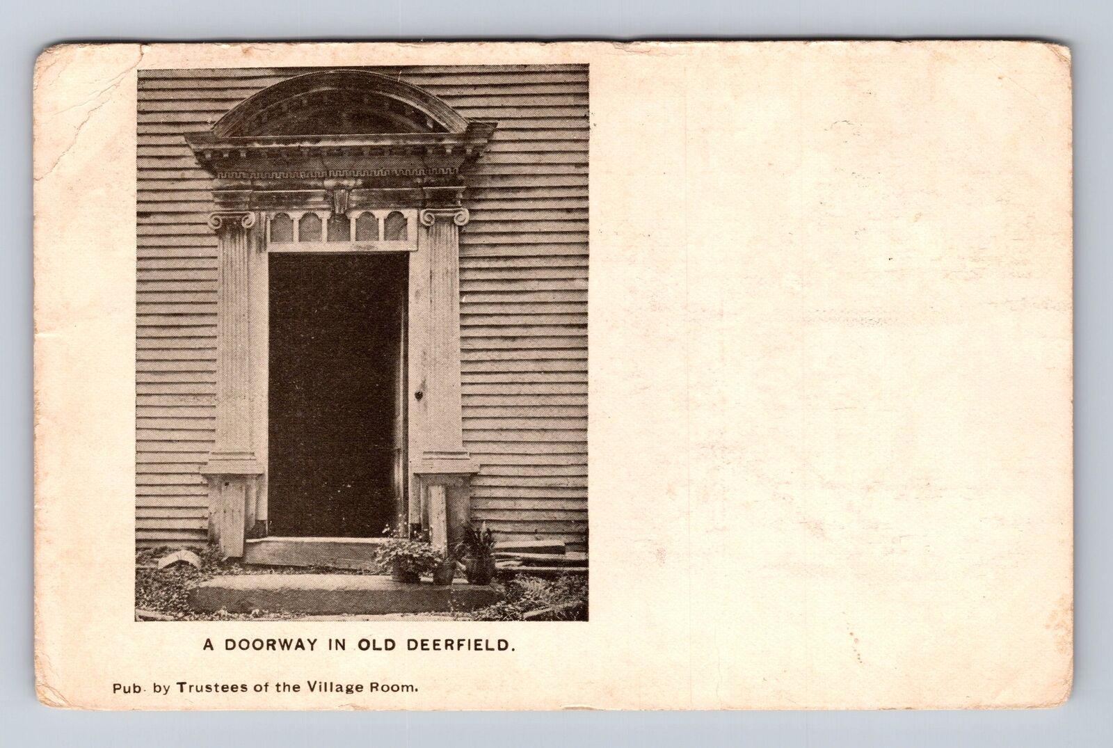 Deerfield MA-Massachusetts, Doorway In Old Deerfield, Vintage c1910 Postcard