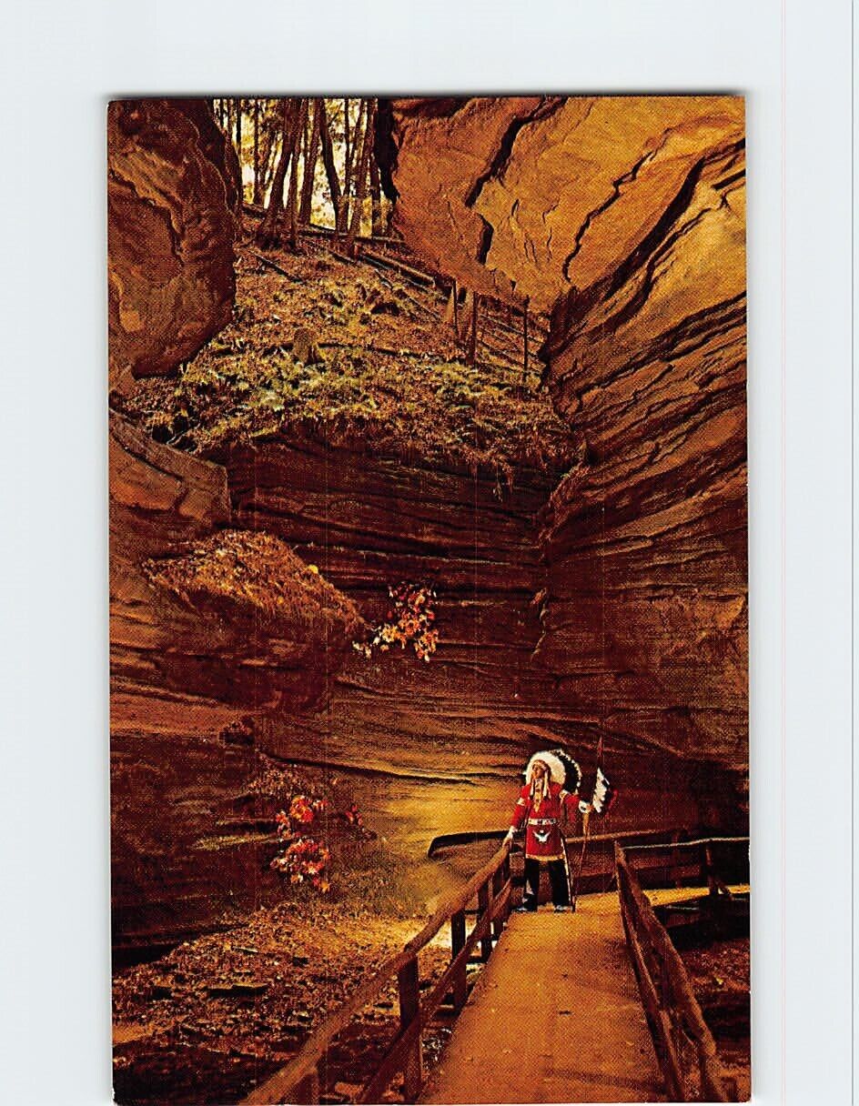 Postcard Native American in Witches Gulch Wisconsin Dells Wisconsin USA