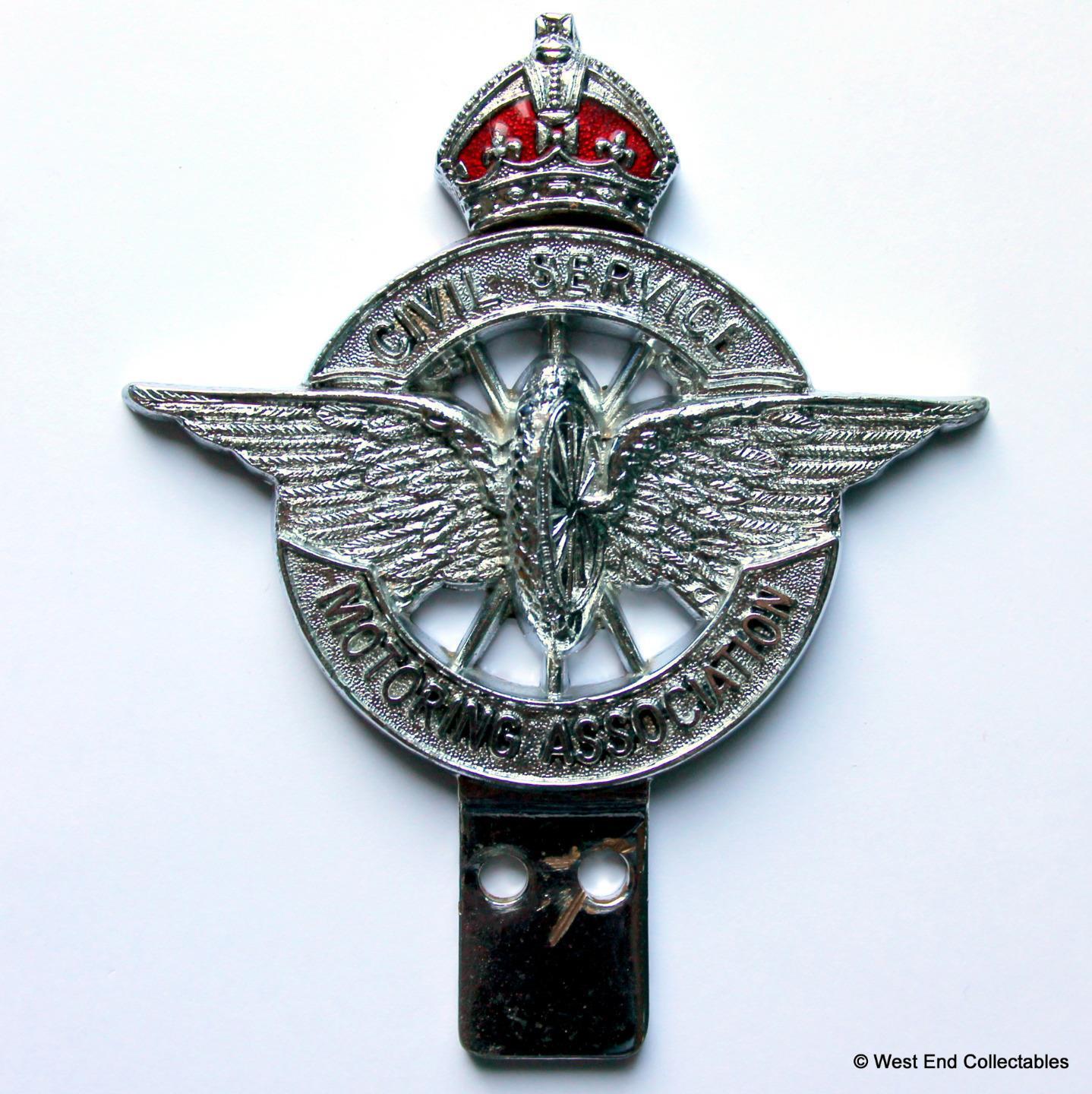 Vintage 1930s COLLINS Car Badge - Civil Service Motoring Association CSMA - KC